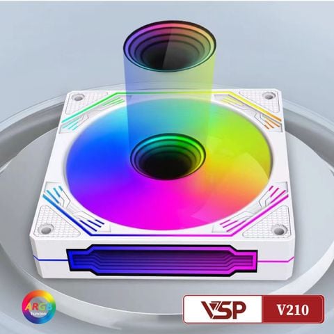 Quạt Tản Nhiệt VSP Cooler Silent V210 Led ARGB - Màu trắng