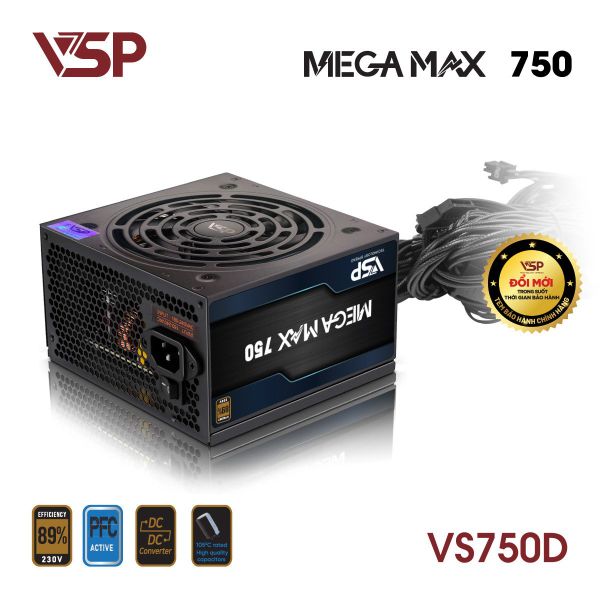 Bộ nguồn máy tính VSP Megamax VS750D ATX - 750W