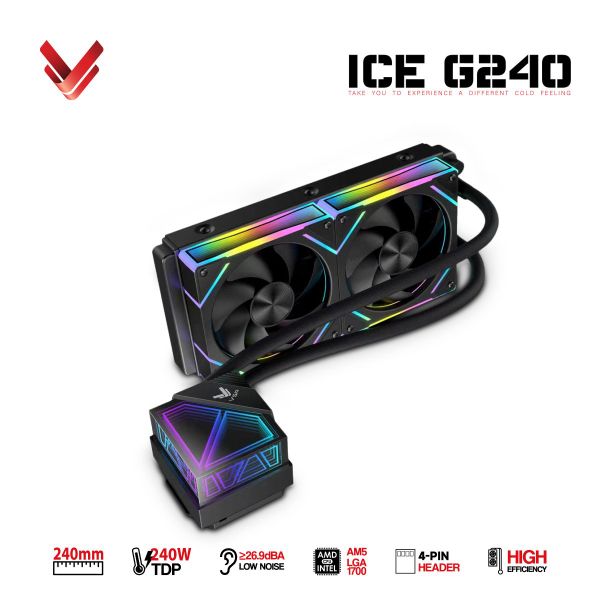 Tản nhiệt nước AIO VSP ICE G240 LED RGB - Màu đen