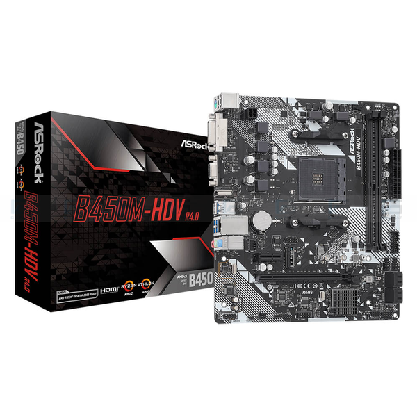 Bo mạch chủ Asrock B450M-HDV R4.0 DDR4 M-ATX