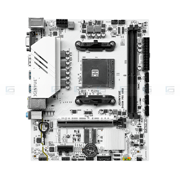 Bo mạch chủ JGINYUE B450M PRO ARGB DDR4 AMD AM4 - Màu trắng
