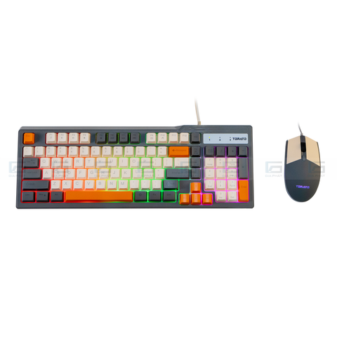 Combo bàn phím chuột Tomato S101 MIX LED RGB - Xám trắng