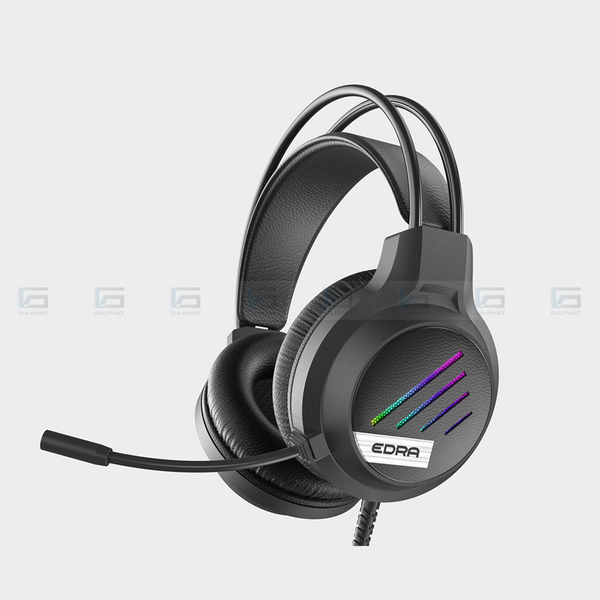 Tai nghe gaming có dây EDRA EH406 USB 2.0 LED - Màu đen