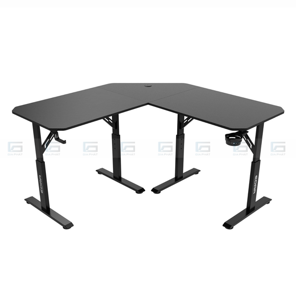 Bàn Gaming Chữ L Khung Hợp Kim Cao Cấp EDRA EGT1414V - Màu đen