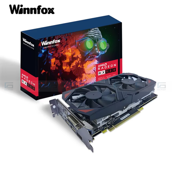 Card màn hình Winnfox AMD RX580 8GB - Màu đen