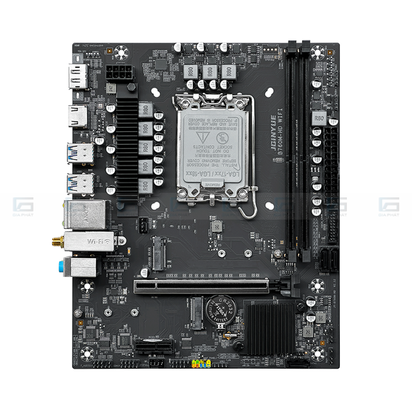 Bo mạch chủ JGINYUE B760M-HD có Wifi DDR4 - Màu đen/trắng