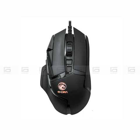 Chuột gaming có dây EDRA EM6502 6200 DPI LED RGB - Màu đen