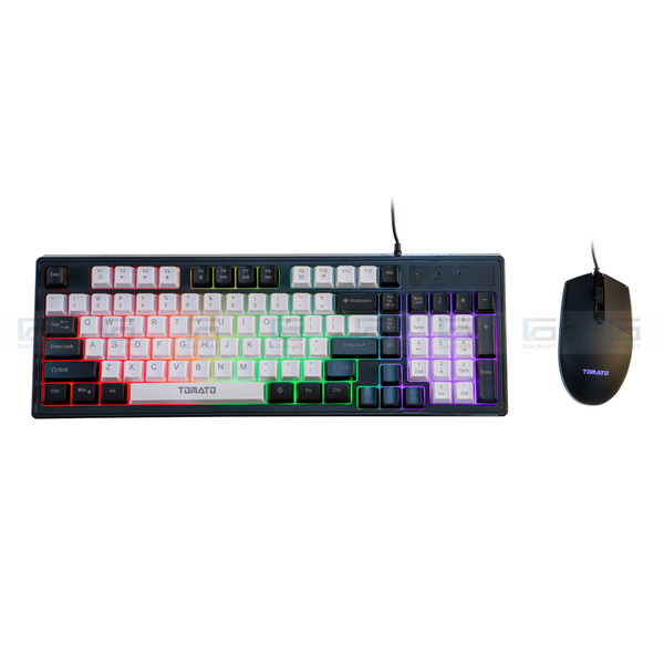 Combo bàn phím chuột Tomato S101 MIX LED RGB - Trắng đen