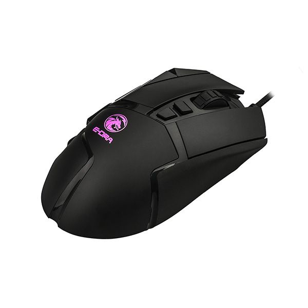 Chuột gaming có dây EDRA EM6502 6200 DPI LED RGB - Màu đen