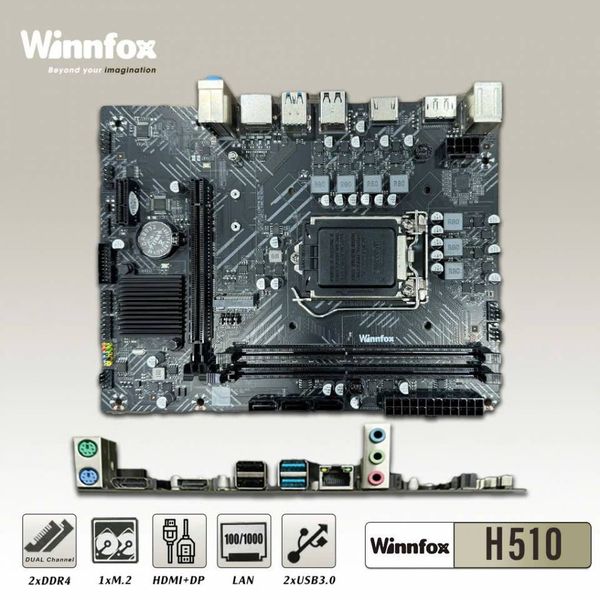 Bo mạch chủ H510 Winnfox (DDR4, M-ATX, LGA1200)