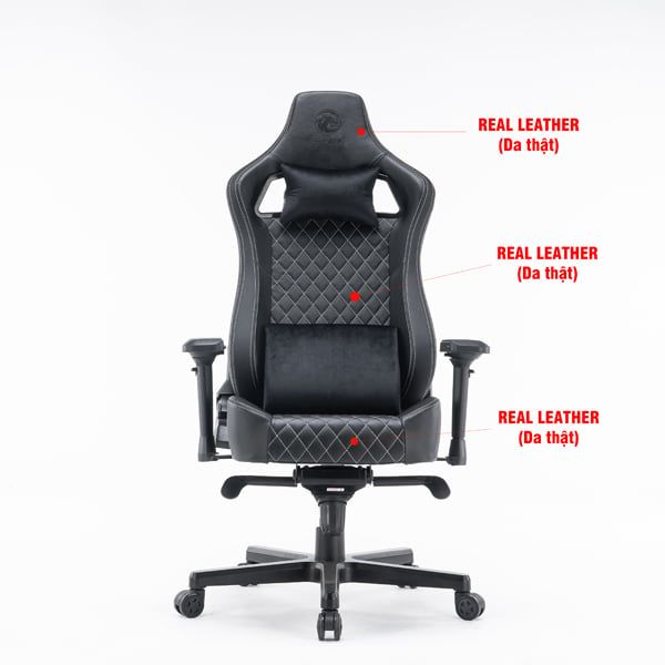 Ghế Gaming Da Thật PU Cao Cấp EDRA Ultimate EGC2020 LUX - Màu trắng/đen