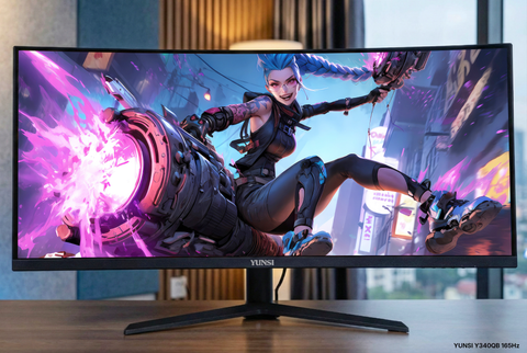 Yunsi Y340QB 34 inch Cong (165Hz, 1ms, 3440x1440, DP+HDMI) - Màu đen