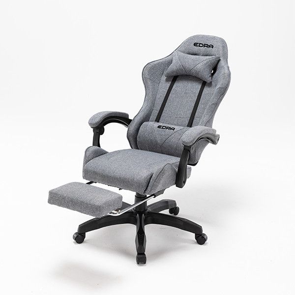 Ghế Gaming Vải Kháng Khuẩn EDRA APOLLO PLUS FABRIC - EGC227 - Màu xám