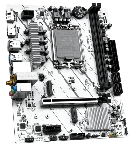 Bo mạch chủ JGINYUE H610M-D PLUS WIFI DDR4 - Màu trắng/đen
