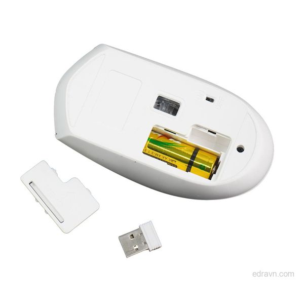 Chuột Gaming Không Dây EDRA EM6102W Huano Switch - Màu trắng/đen