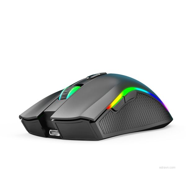 Chuột gaming không dây EDRA EM624W LED RGB - Màu trắng/đen