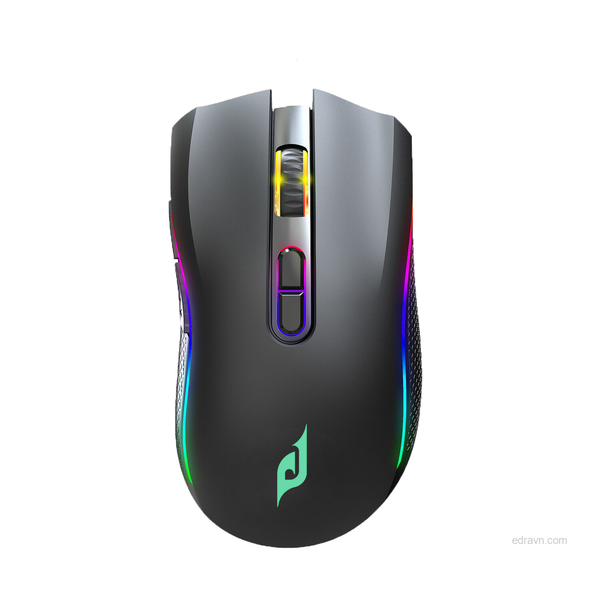 Chuột gaming không dây EDRA EM624W LED RGB - Màu trắng/đen
