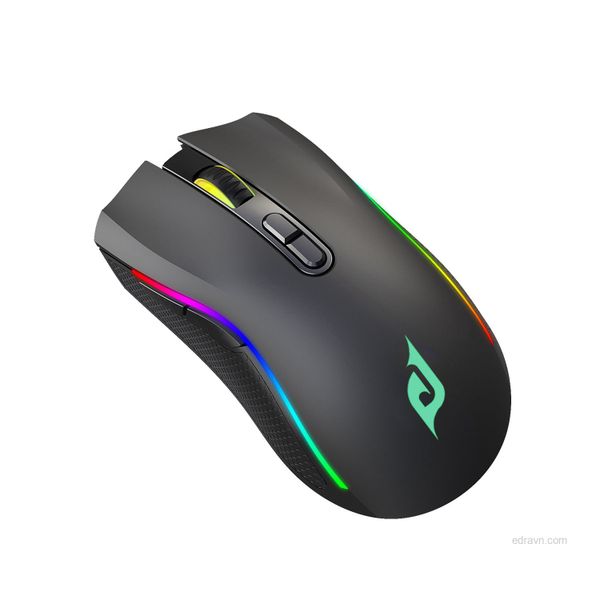 Chuột gaming không dây EDRA EM624W LED RGB - Màu trắng/đen