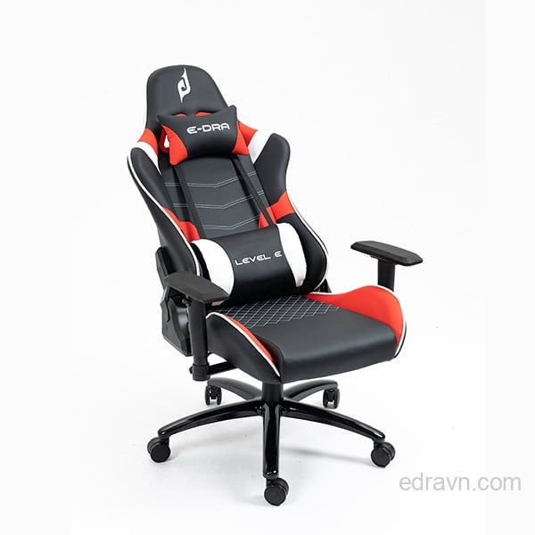 Ghế Gaming Cao Cấp Da PU EDRA LEVEL E - EGC229 - Màu đen/đỏ