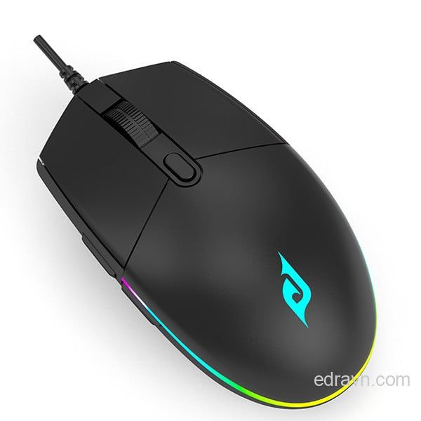 Chuột gaming có dây EDRA EM6102PRO 10.000 DPI - Màu đen