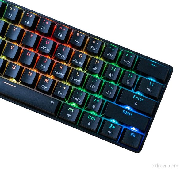 Bàn phím chơi game cơ EDRA EK361W v3 LED RGB - Màu trắng/đen