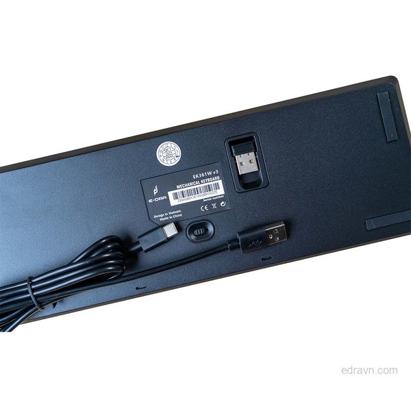 Bàn phím chơi game cơ EDRA EK361W v3 LED RGB - Màu trắng/đen