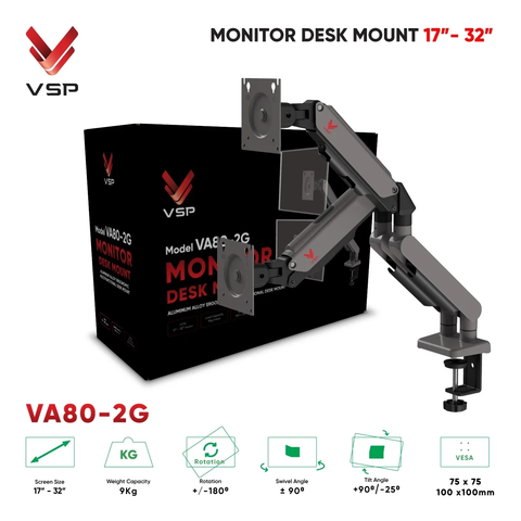 Arm - Giá Đỡ Màn Hình Đôi VSP VA80-2G (17