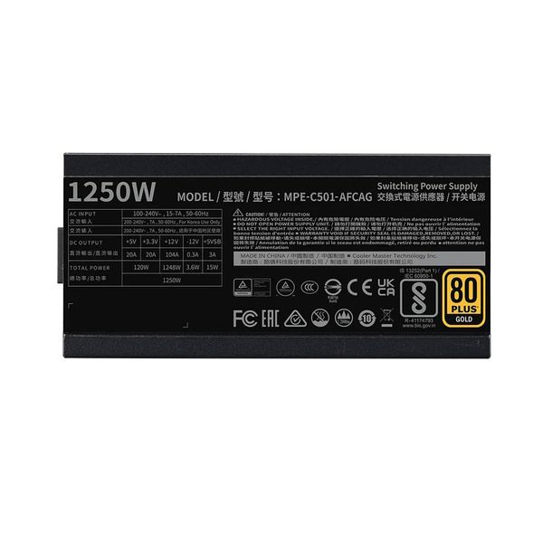 Bộ nguồn Cooler Master MWE Gold 1250 V2 ATX 3.1 1250W - Màu đen