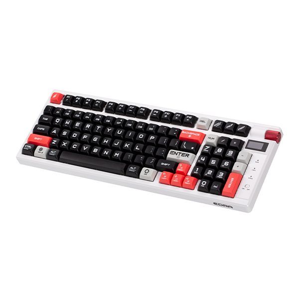 Bàn phím chơi game cơ EDRA EK398PRO - TRIPLE MODE - Màu trắng đen
