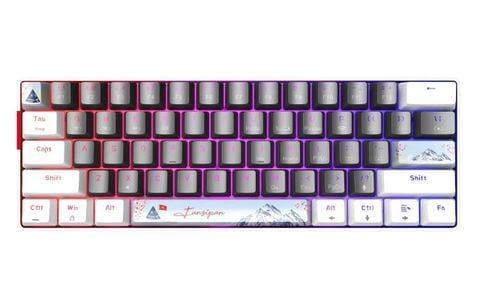 Bàn phím chơi game cơ 61 phím EDRA EK361W - SNOW - Màu trắng xám