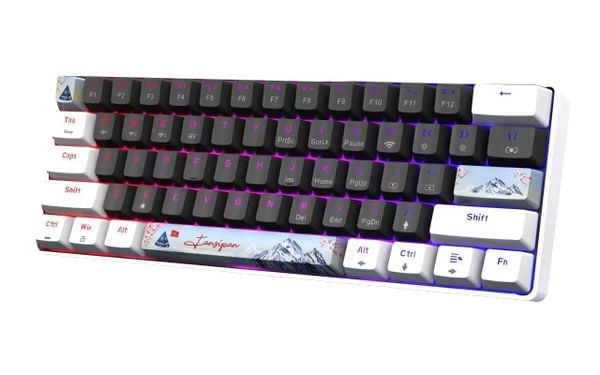 Bàn phím chơi game cơ 61 phím EDRA EK361W - SNOW - Màu trắng xám