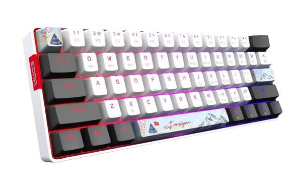 Bàn phím chơi game cơ 61 phím EDRA EK361W - SNOW - Màu trắng xám