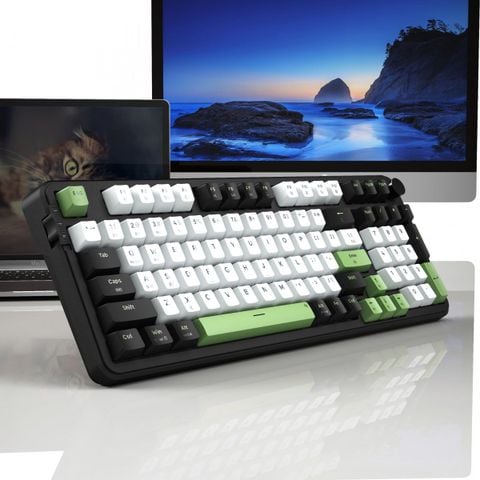 Bàn phím chơi game cơ cao cấp EDRA EK398W 97 phím - Màu trắng/đen