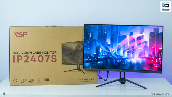 Màn hình VSP IP2407S Phẳng (24 inch, IPS, FHD, 120Hz, 1ms) - Màu đen