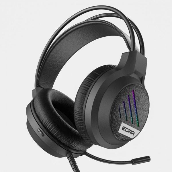 Tai nghe gaming có dây EDRA EH406 USB 2.0 LED - Màu đen