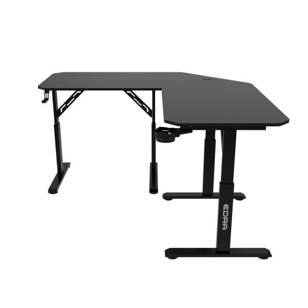 Bàn Gaming Chữ L Khung Hợp Kim Cao Cấp EDRA EGT1414V - Màu đen