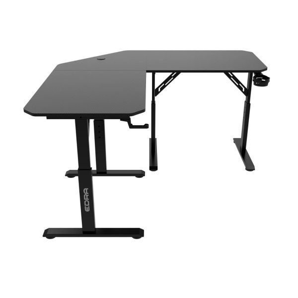 Bàn Gaming Chữ L Khung Hợp Kim Cao Cấp EDRA EGT1414V - Màu đen