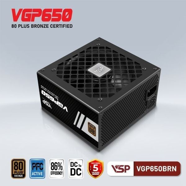 BỘ NGUỒN VSP VGP650BRN - 80 PLUS BRONZE - 2ND Không Box