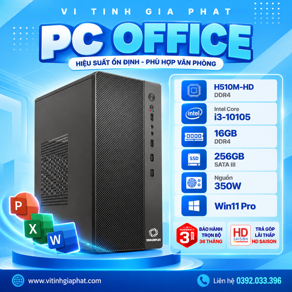 PC Văn Phòng Intel i3-10105 - 16G RAM - SSD 256G - Win 11 Pro bản quyền