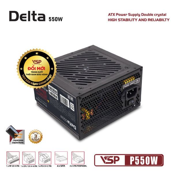 BỘ NGUỒN VSP DELTA P550W - 2ND Không Box