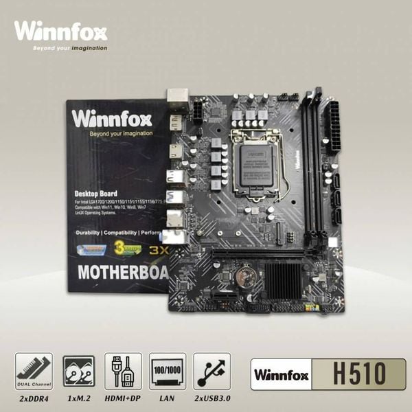 Bo mạch chủ H510 Winnfox (DDR4, M-ATX, LGA1200)