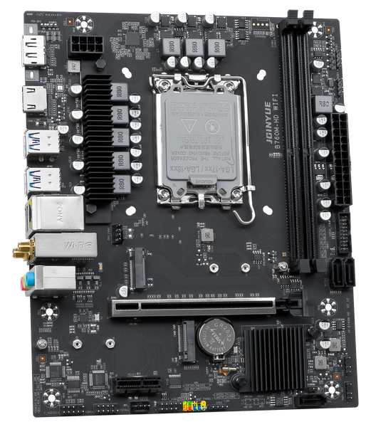 Bo mạch chủ JGINYUE B760M-HD có Wifi DDR4 - Màu đen/trắng