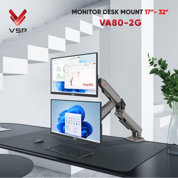 Arm - Giá Đỡ Màn Hình Đôi VSP VA80-2G (17