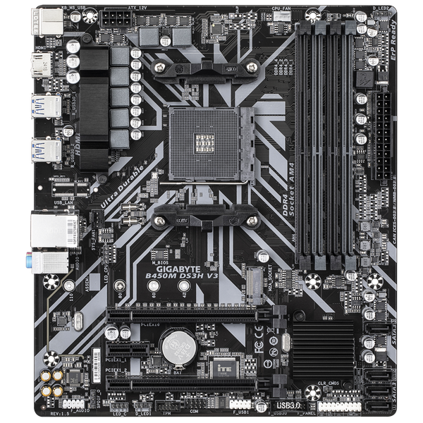 Bo mạch chủ Gigabyte B450M DS3H - V3 AMD Socket AM4