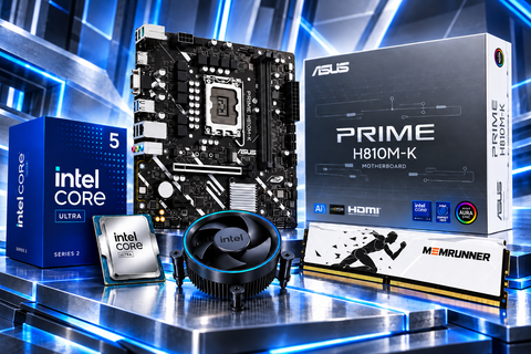 Combo Mainboard ASUS PRIME H810 - Ultra 5 225F Tray - Ram 16G/4800