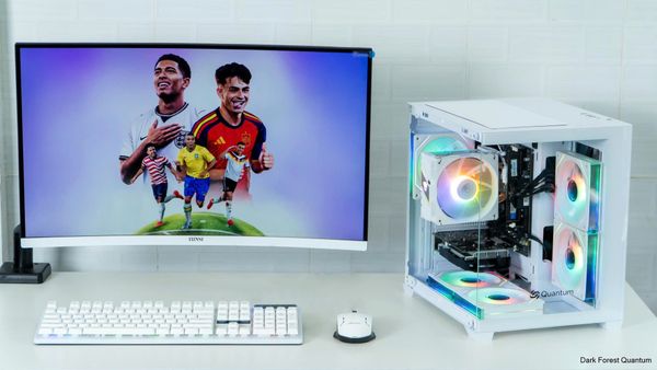Case eMaster Quantum White, M ATX, sẵn 5 Fan ARGB, kính cường lực 3mm