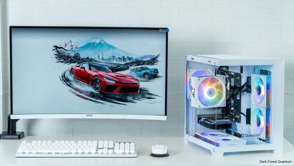 Case eMaster Quantum White, M ATX, sẵn 5 Fan ARGB, kính cường lực 3mm