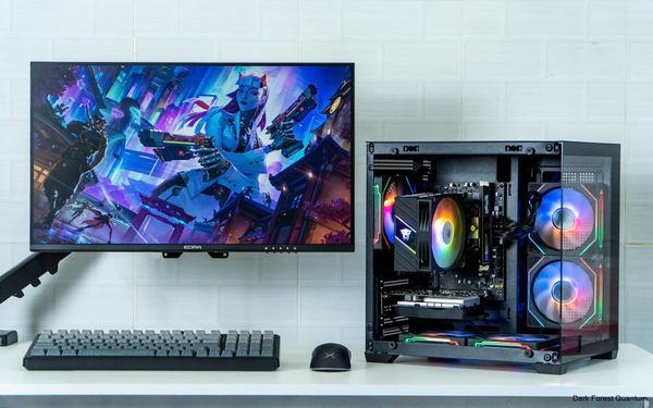 Case eMaster Quantum Black, M ATX, sẵn 5 Fan ARGB, kính cường lực 3mm
