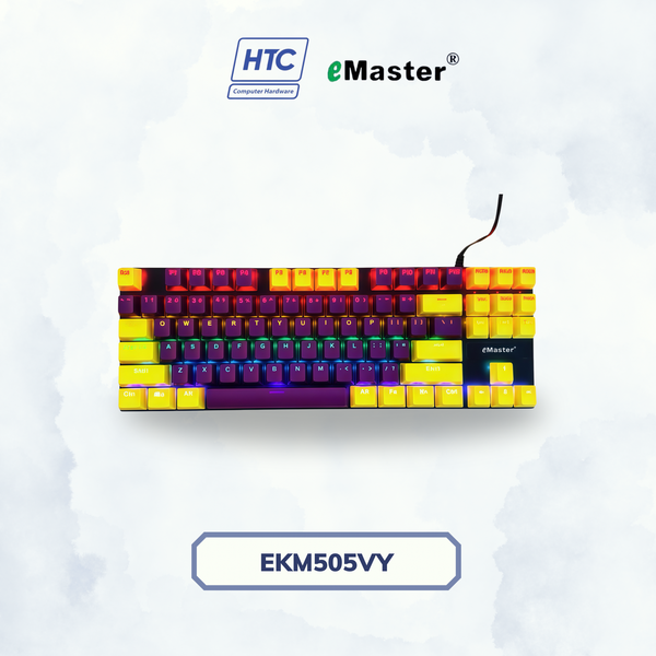 Bàn Phím Cơ EMASTER EKM505VY Tím Vàng 87 Phím Blue Switch