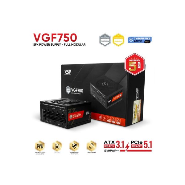 Nguồn VSP VGF750 750W SFX Cybenetics Gold Fully Modular ATX 3.1 PCIe 5.1